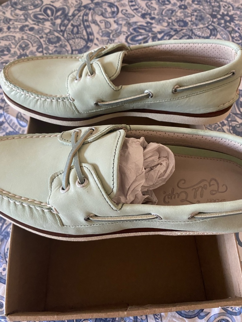 NWT Sperry Gold Cup Authentic Original Nubuck Green boat shoes STS24015 10.5 - Picture 2 of 5
